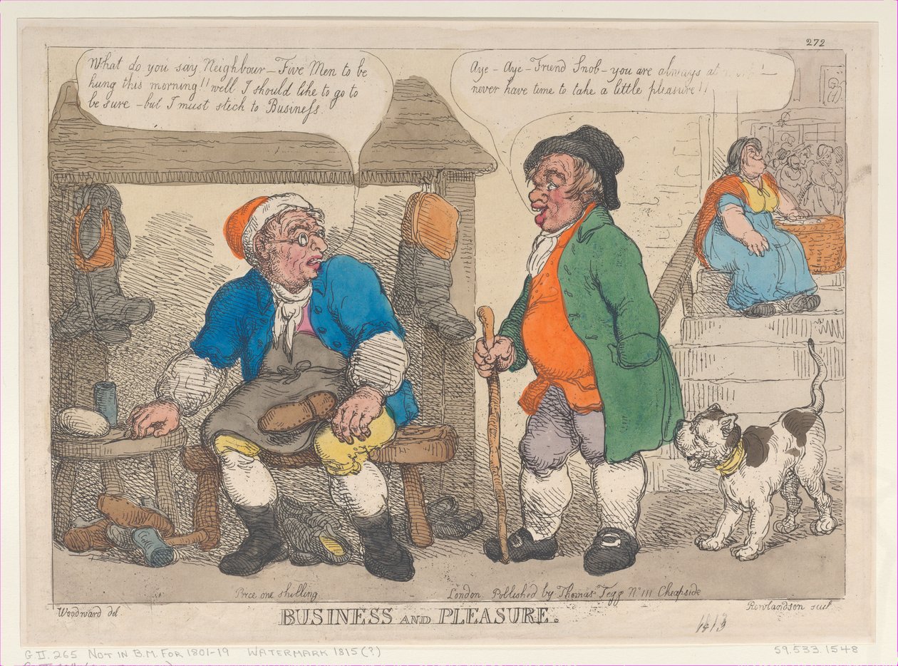 Negócios e Prazer, [1813], reimpressão., [1813], reimpressão. de Thomas Rowlandson