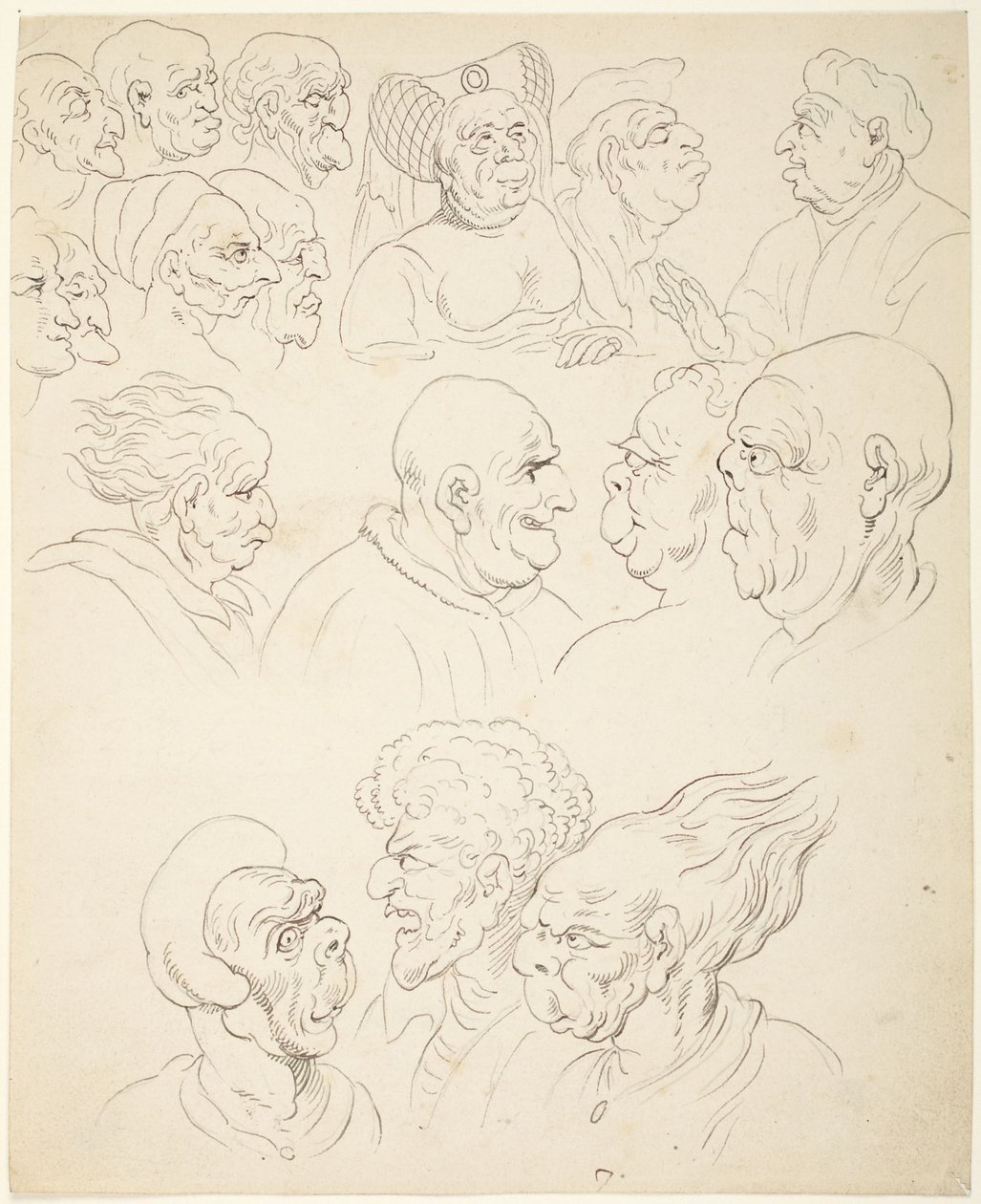 Cabeças caricaturais de Thomas Rowlandson