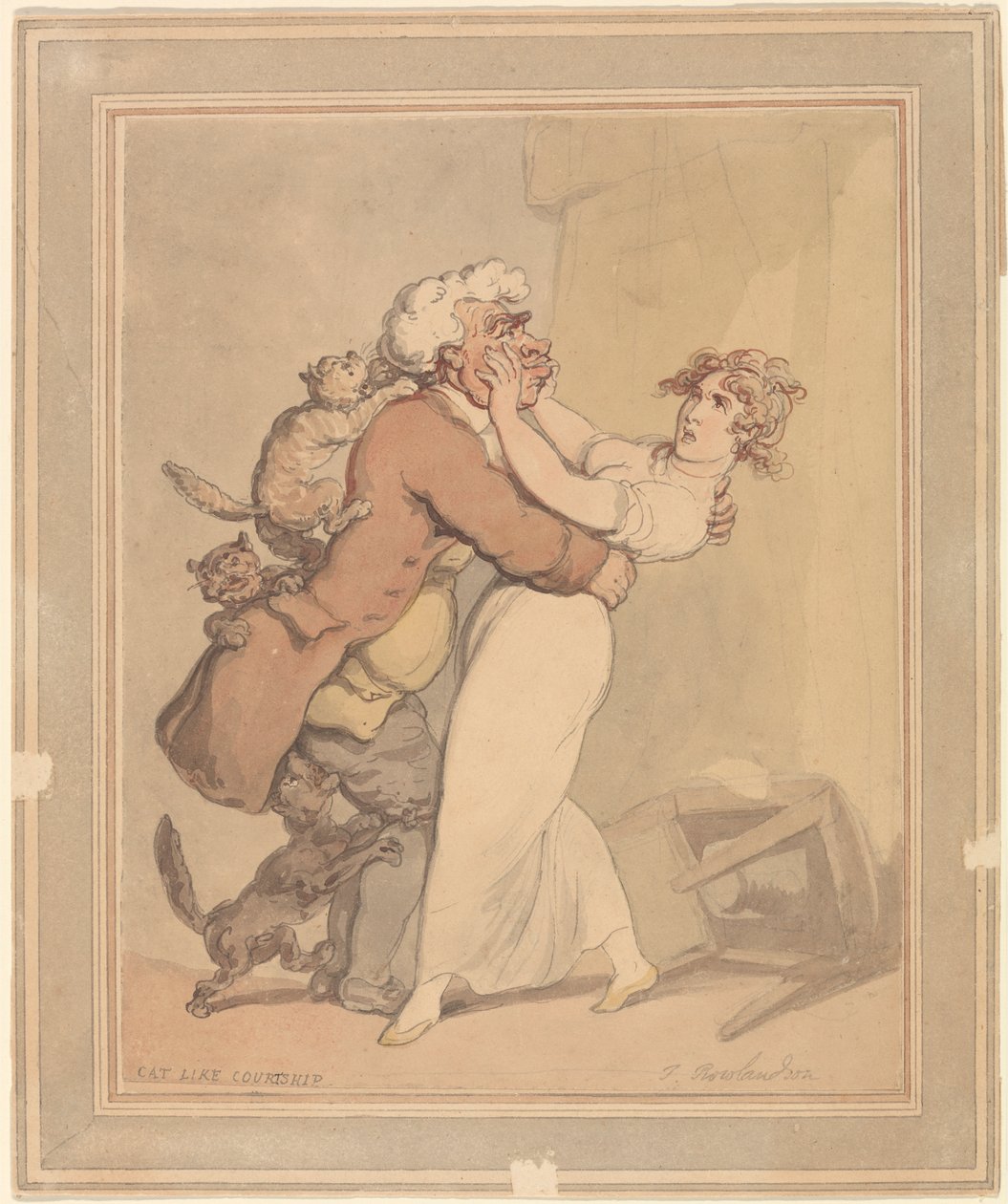 Gato como um namorado de Thomas Rowlandson