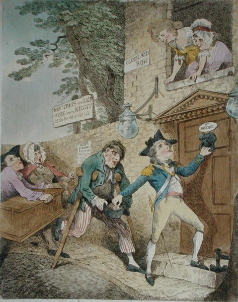 Charity Covereth a Multitude of Sins, publicado por Hannah Humphrey em 1781 (gravura colorida à mão) de Thomas Rowlandson
