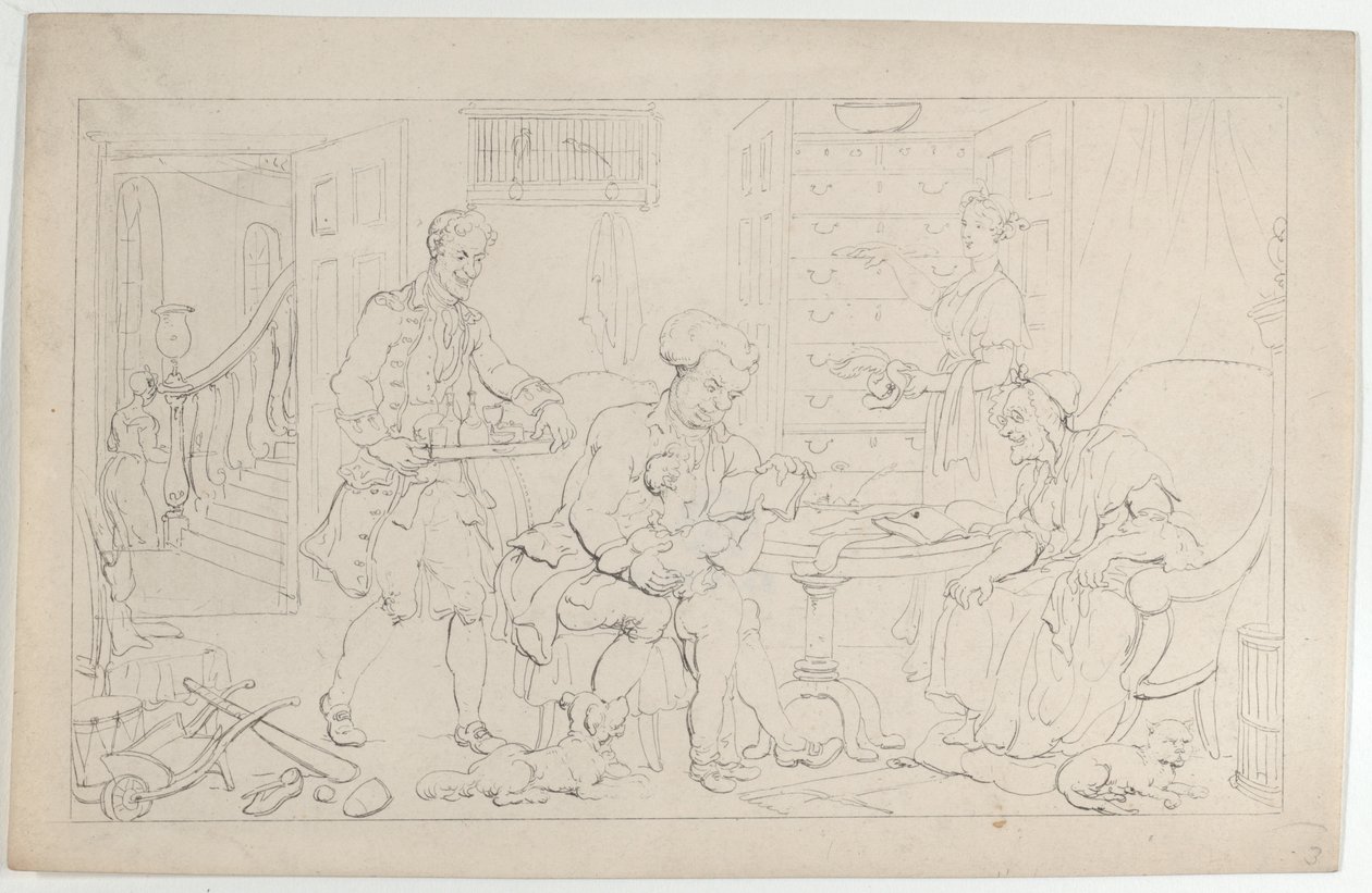 Infância: O Primeiro Tutor, de The Dance of Life, 1º de setembro de 1817., 1º de setembro de 1817. de Thomas Rowlandson