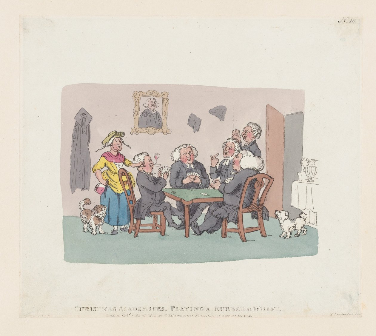 Acadêmicos de Natal Jogando Borracha no Whist, 1º de abril de 1803., 1º de abril de 1803. de Thomas Rowlandson