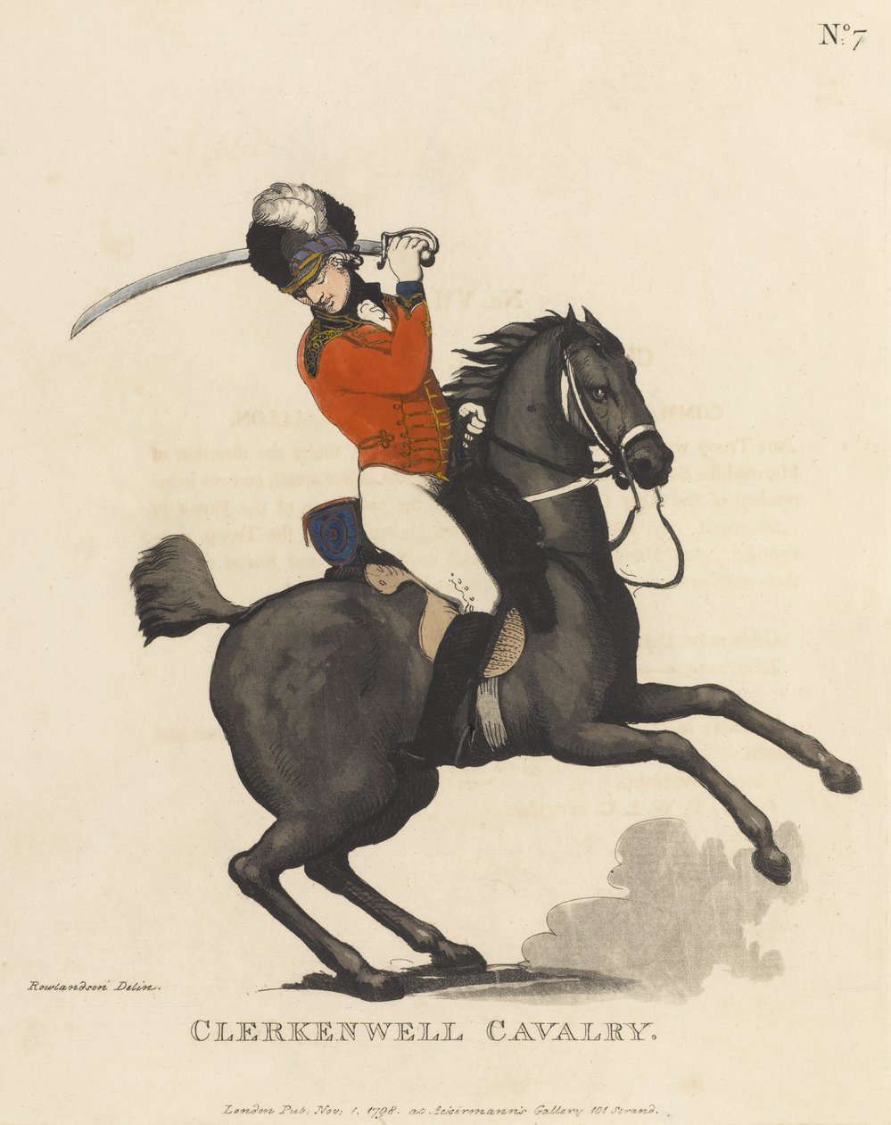 Cavalaria Clerkenwell, c.1799 (aquatinta colorida) de Thomas Rowlandson