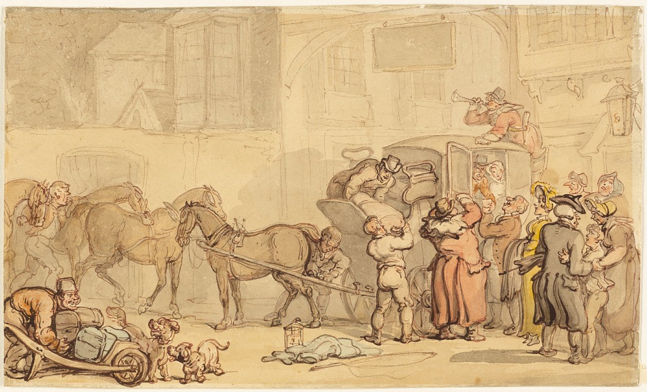 Cavalos de troca de treinador de Thomas Rowlandson