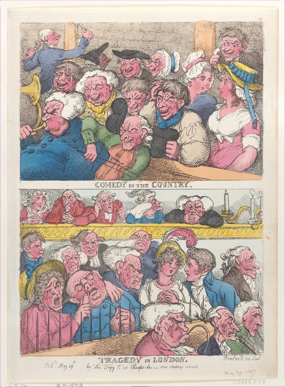 Comedy in the Country, Tragedy in London, 29 de maio de 1807., 29 de maio de 1807. de Thomas Rowlandson