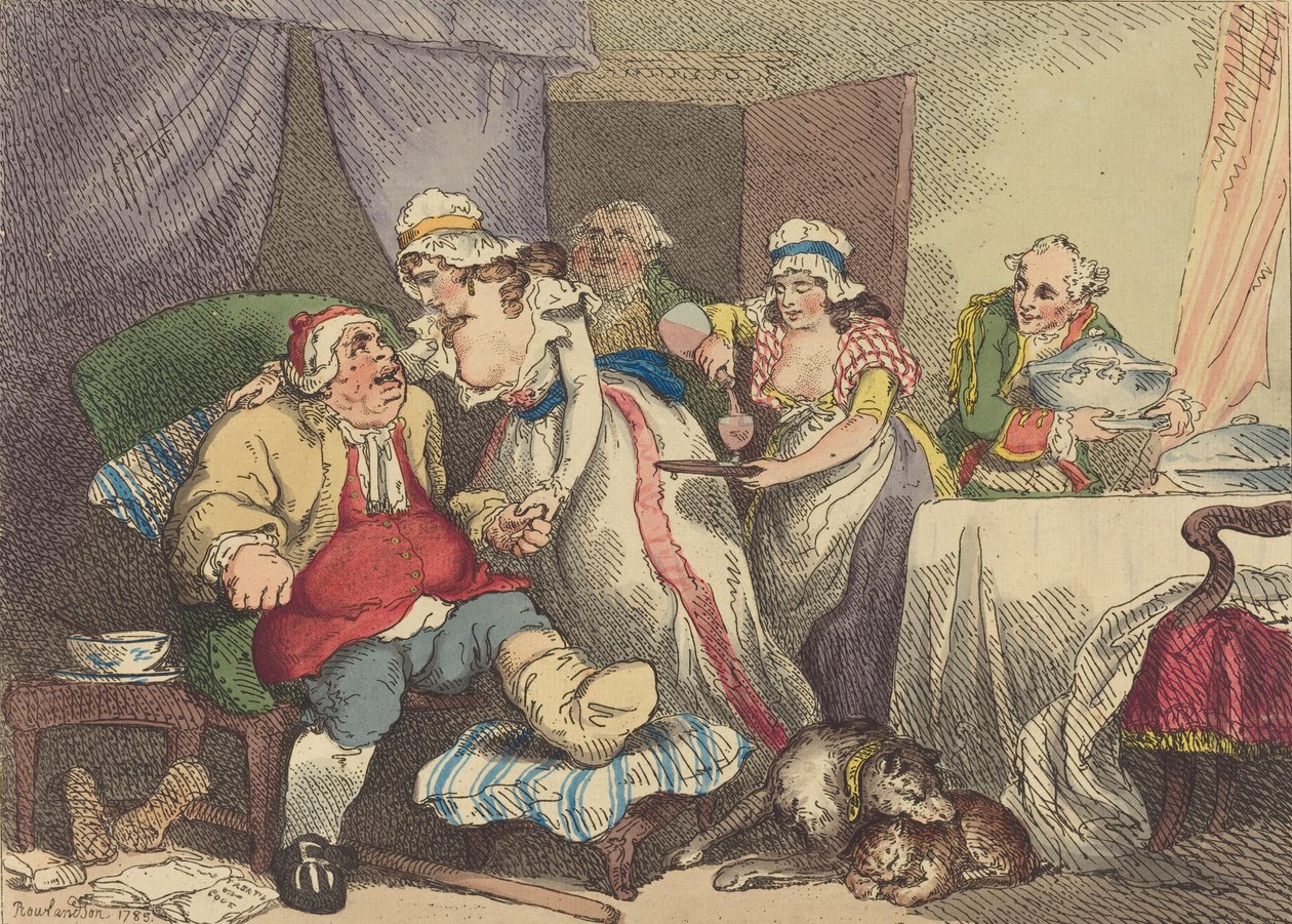 Conforto na gota, 1785. de Thomas Rowlandson
