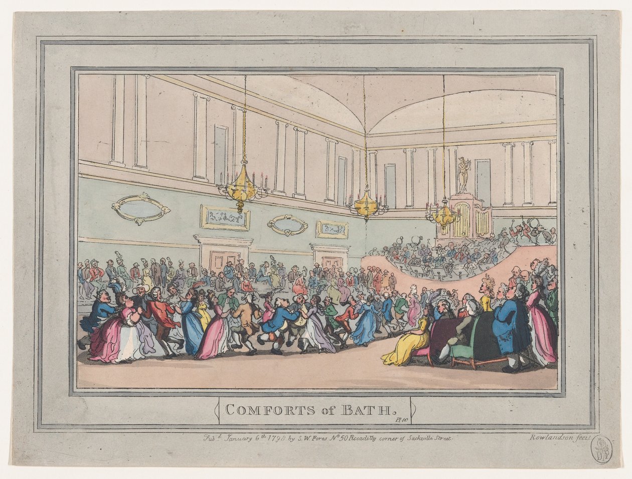 Comforts of Bath, Placa 10, 6 de janeiro de 1798., 6 de janeiro de 1798. de Thomas Rowlandson