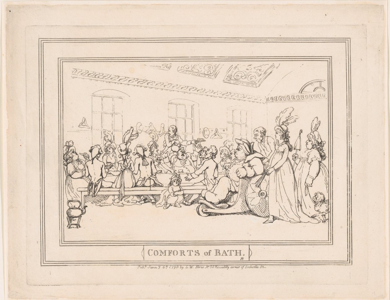 Os prazeres do banho, Placa 11 de Thomas Rowlandson