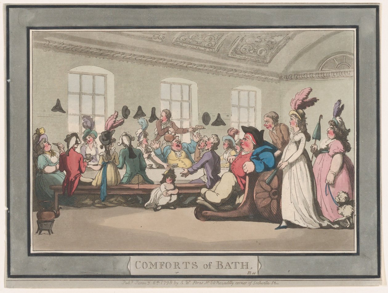 Comforts of Bath, Placa 11, 6 de janeiro de 1798., 6 de janeiro de 1798. de Thomas Rowlandson
