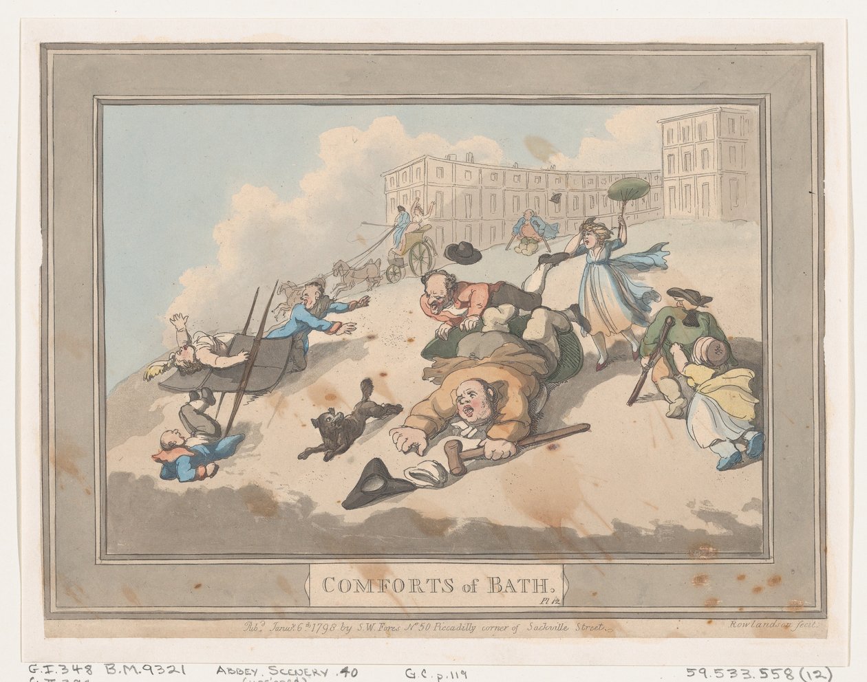 Comforts of Bath, Placa 12, 6 de janeiro de 1798., 6 de janeiro de 1798. de Thomas Rowlandson