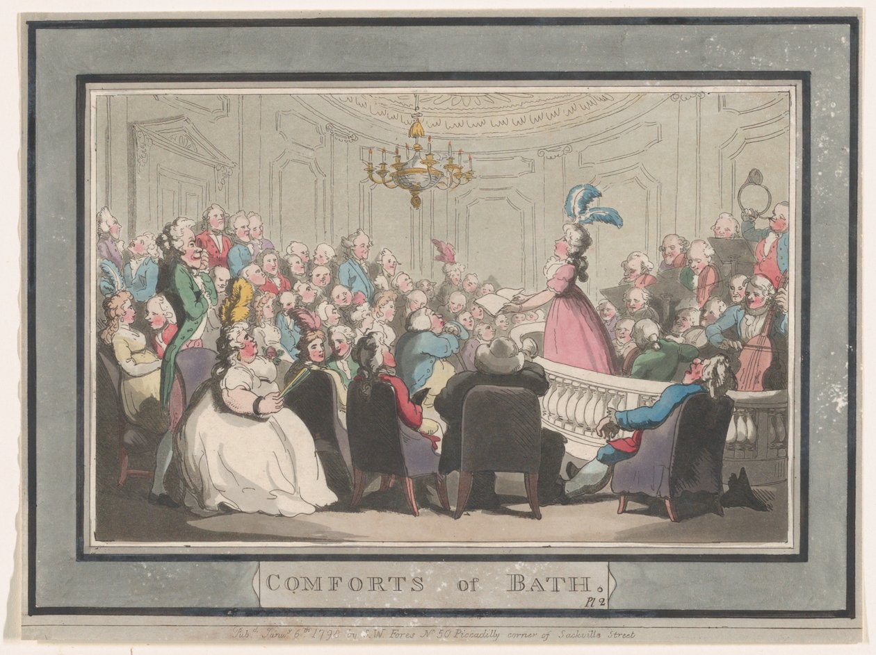 Comforts of Bath, Placa 2, 6 de janeiro de 1798., 6 de janeiro de 1798. de Thomas Rowlandson