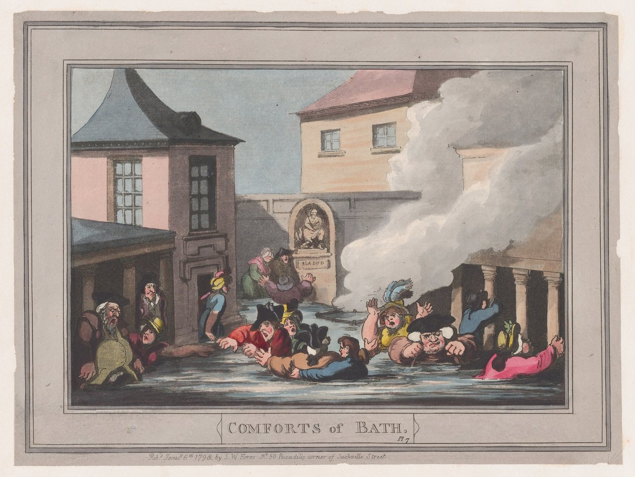 Comforts of Bath, Placa 7, 6 de janeiro de 1798., 6 de janeiro de 1798. de Thomas Rowlandson