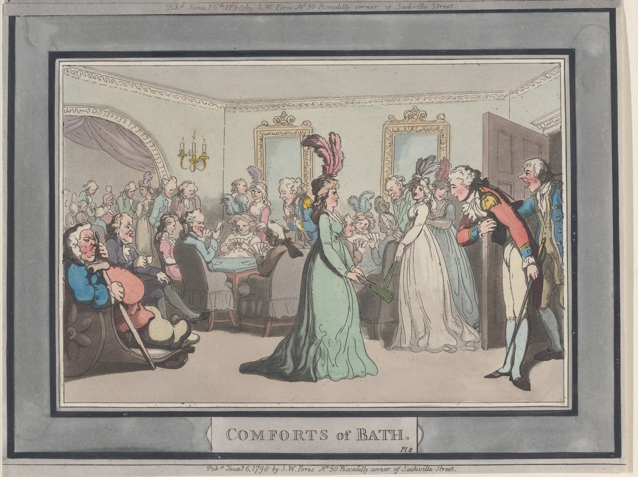 Comforts of Bath, Placa 8, 6 de janeiro de 1798., 6 de janeiro de 1798. de Thomas Rowlandson