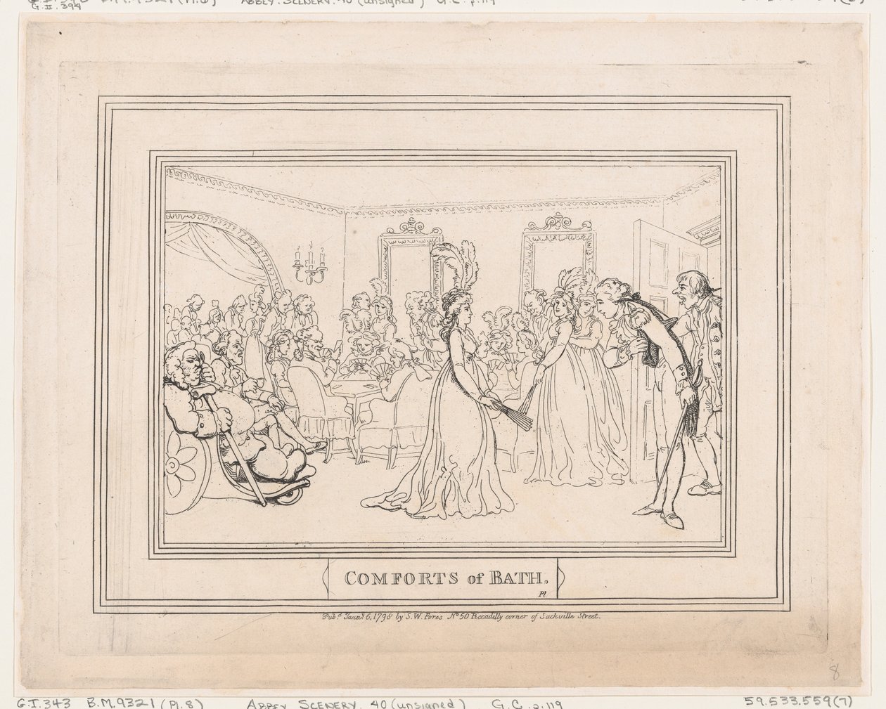 Comforts of Bath, Placa 8, 6 de janeiro de 1798., 6 de janeiro de 1798. de Thomas Rowlandson