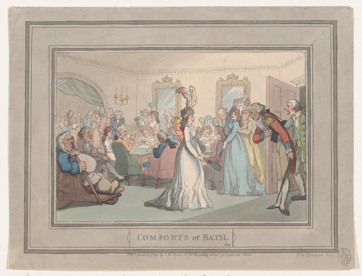 Comforts of Bath, Placa 8, 6 de janeiro de 1798., 6 de janeiro de 1798. de Thomas Rowlandson
