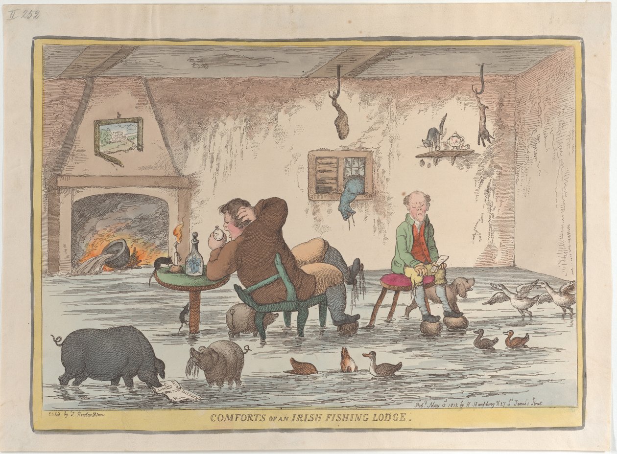 Comforts of an Irish Fishing Lodge, 12 de maio de 1812., 12 de maio de 1812. de Thomas Rowlandson