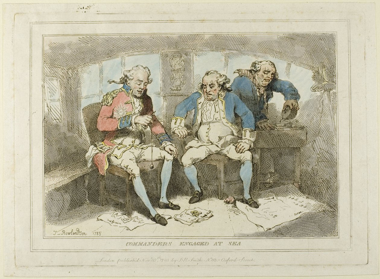 Comandantes engajados no mar de Thomas Rowlandson