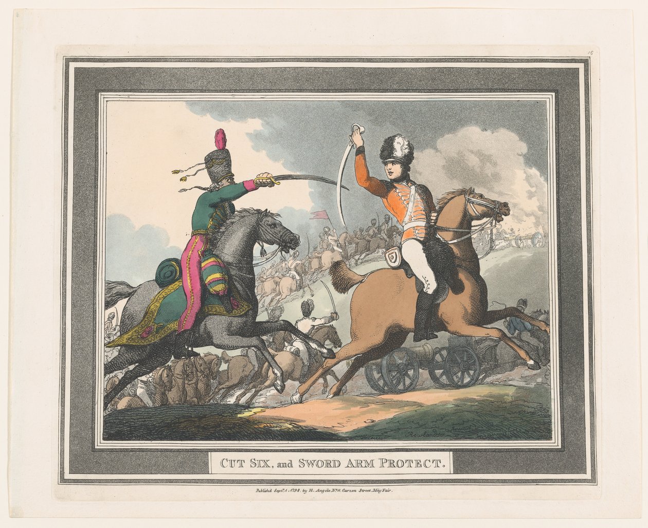 Cut Six e Sword Arm Protect, 1º de setembro de 1798., 1º de setembro de 1798. de Thomas Rowlandson