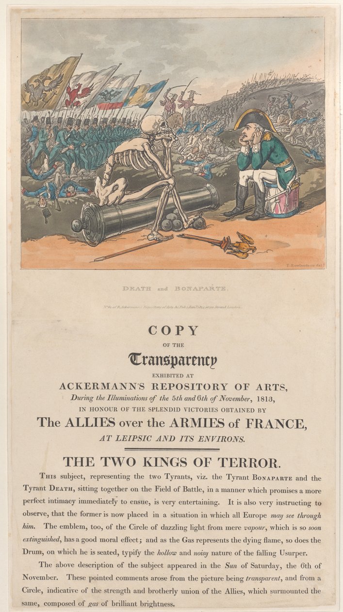 Morte e Bonaparte, Os Dois Reis do Terror, 1º de janeiro de 1814., 1º de janeiro de 1814. de Thomas Rowlandson