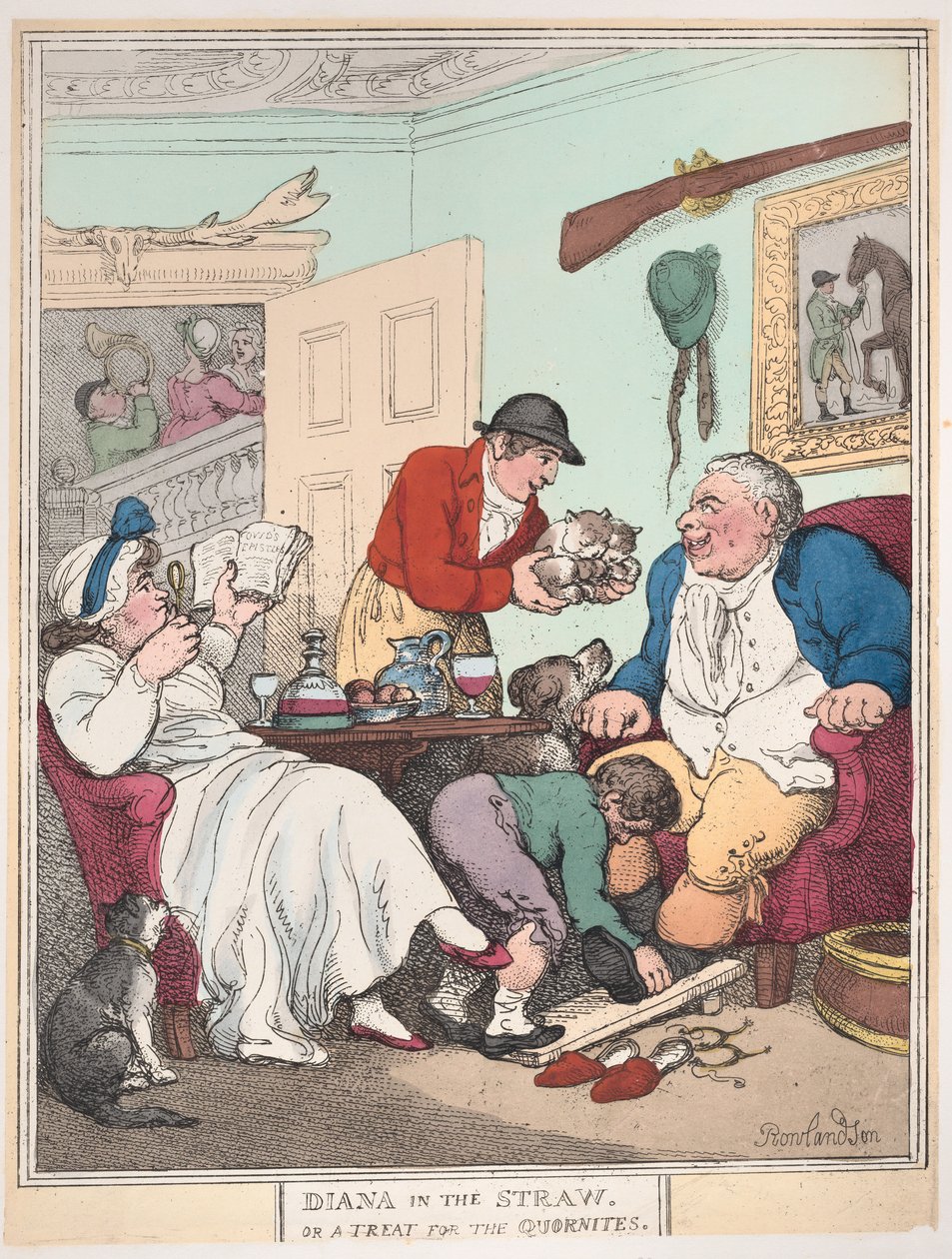 Diana in the Straw, or A Treat for Quornites, 1º de janeiro de 1804., 1º de janeiro de 1804. de Thomas Rowlandson