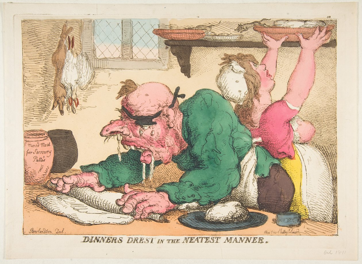 Jantares são feitos da maneira mais pura, em outubro de 1811. de Thomas Rowlandson