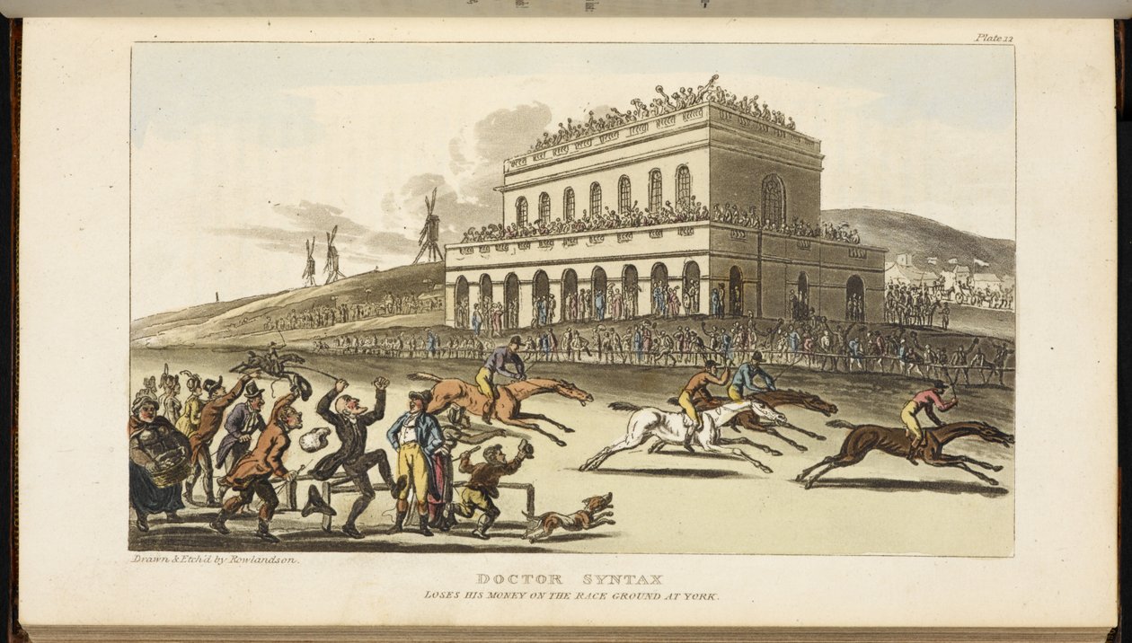 Doutor Sintaxe, Perde o seu Dinheiro no Hipódromo de York de Thomas Rowlandson