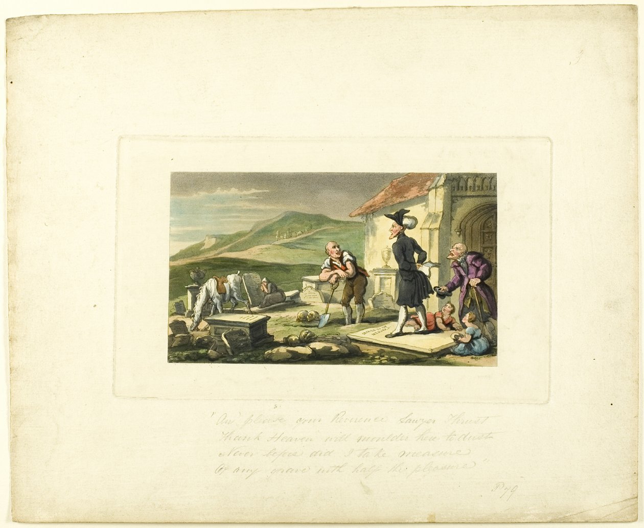 Doctor Syntax Meditando nas Pedras do Túmulo, de The Tour of Doctor Syntax de Thomas Rowlandson