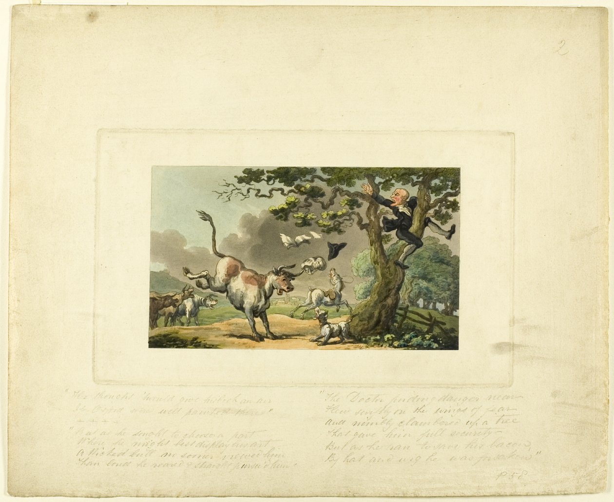 Doctor Syntax Perseguido por um Touro, de The Tour of Doctor Syntax de Thomas Rowlandson