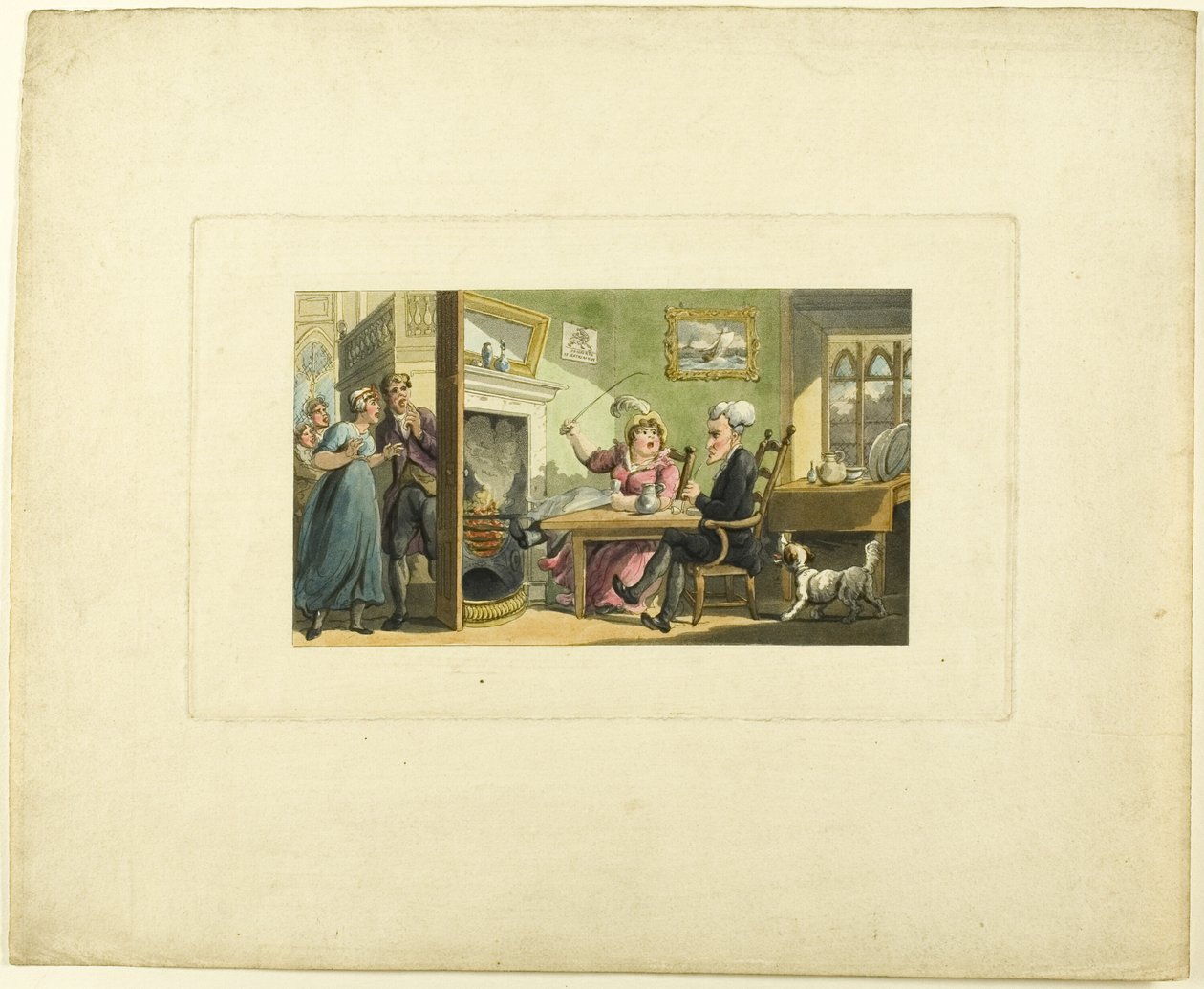 Doctor Syntax retornou de sua turnê, de The Tour of Doctor Syntax de Thomas Rowlandson