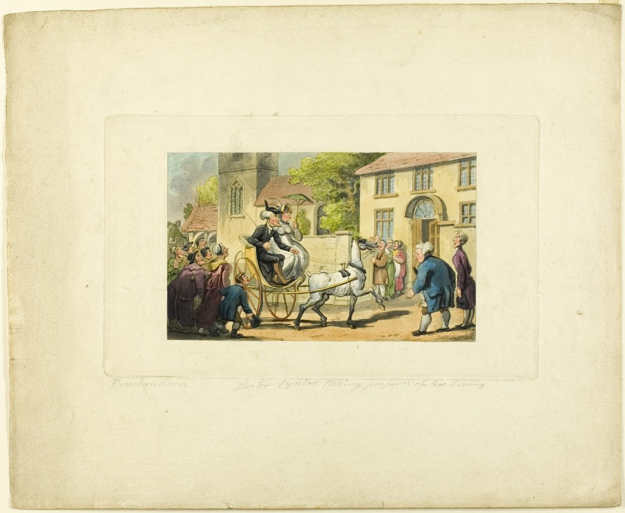 Doctor Syntax tomando posse de sua vida, de The Tour of Doctor Syntax de Thomas Rowlandson
