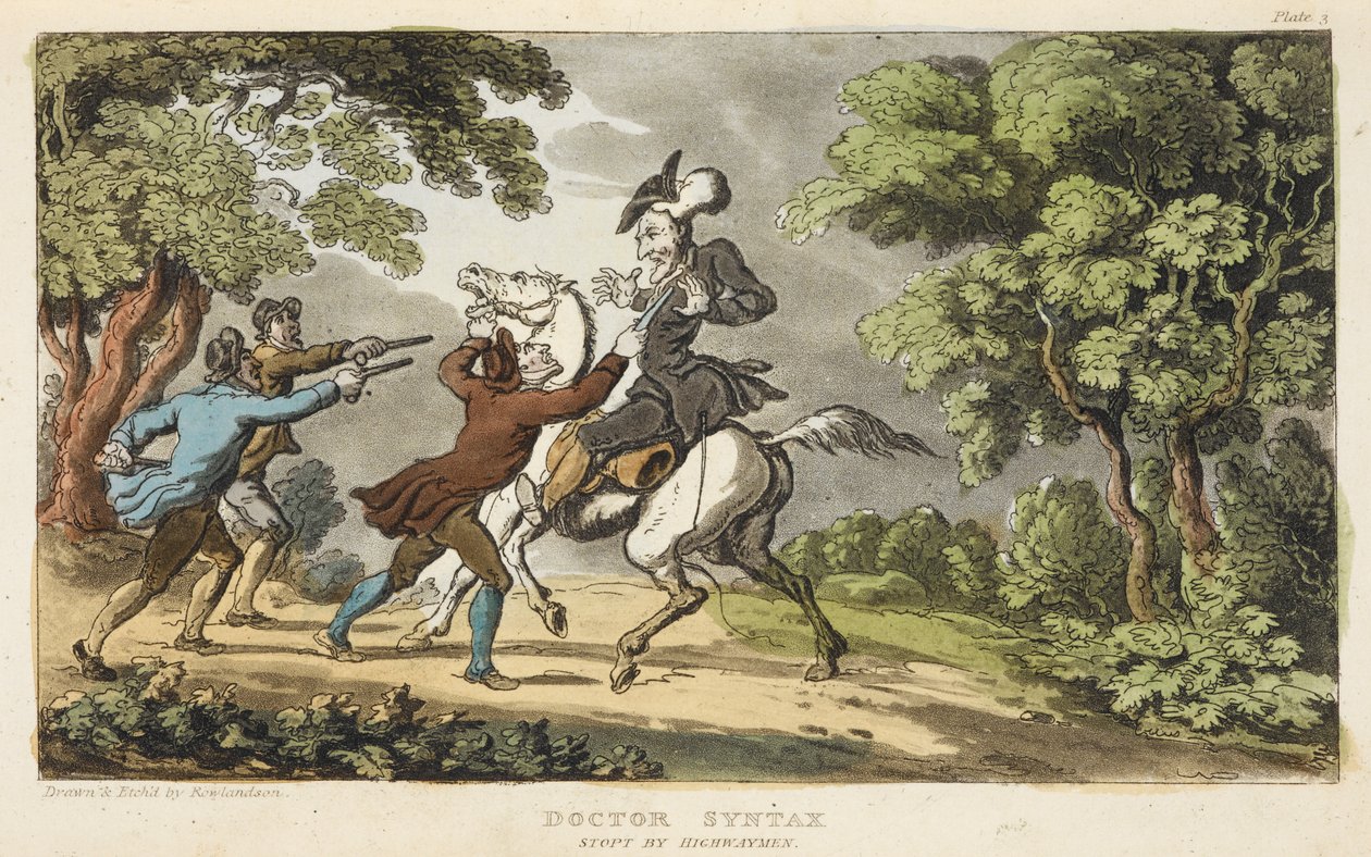Doutor Sintaxe e Highwaymen de Thomas Rowlandson