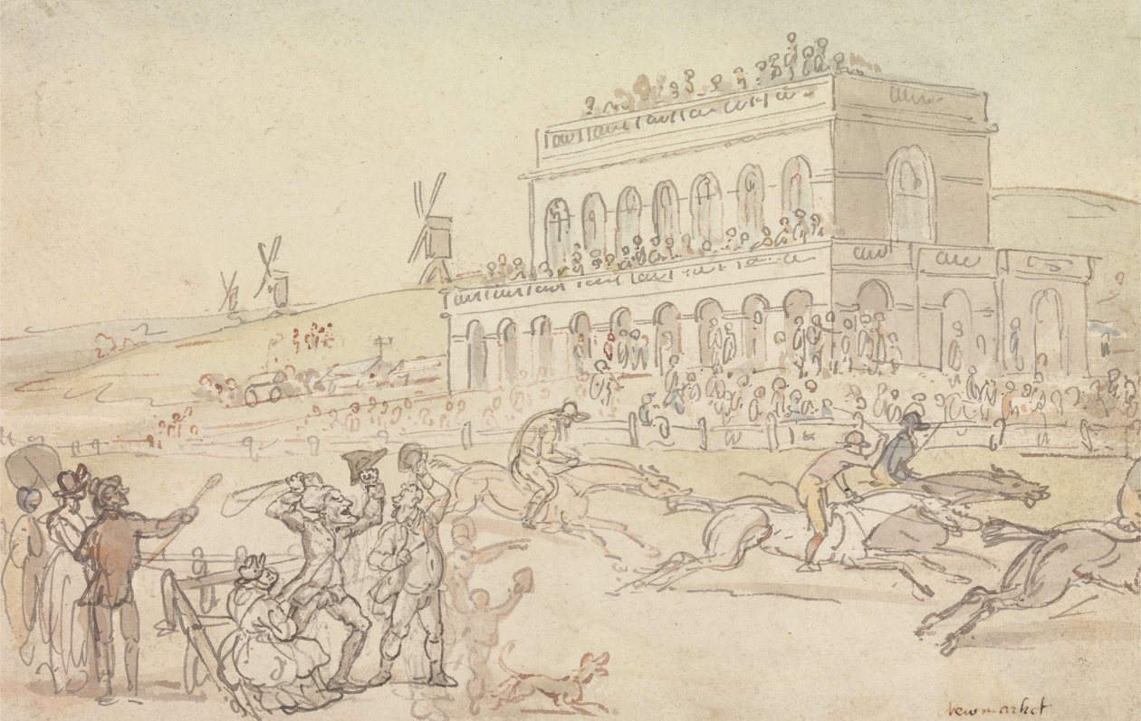 Doctor Syntax perde o seu dinheiro no hipódromo de York de Thomas Rowlandson