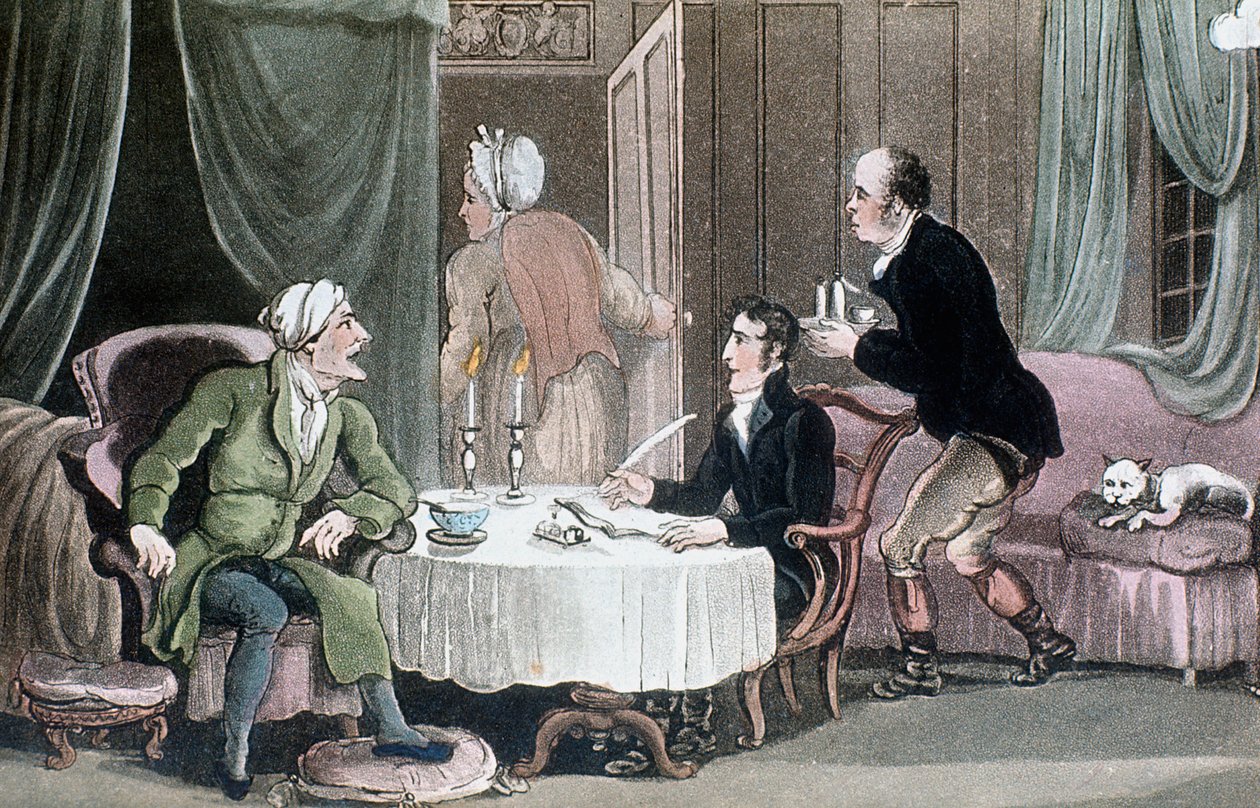 Doutor Sintaxe fazendo sua vontade, c1816 de Thomas Rowlandson