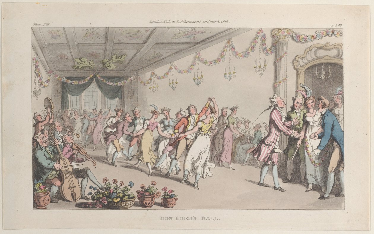Baile de Don Luigi, de Nápoles e da Campagna Felice: em uma série de cartas Add..., 1 de junho de 1815. de Thomas Rowlandson