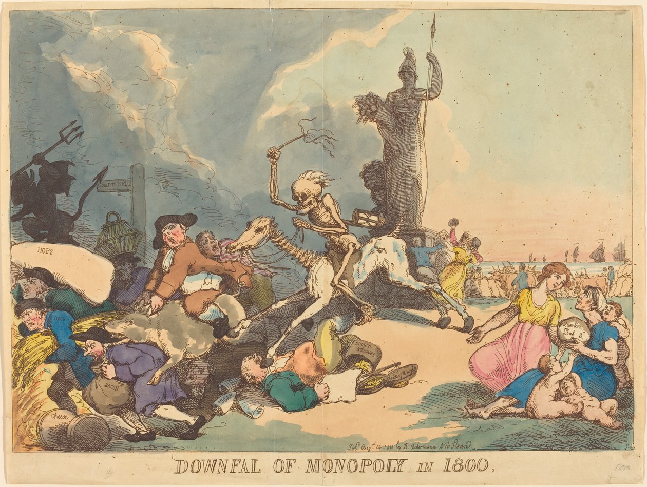 Queda do Monopólio em 1800 de Thomas Rowlandson