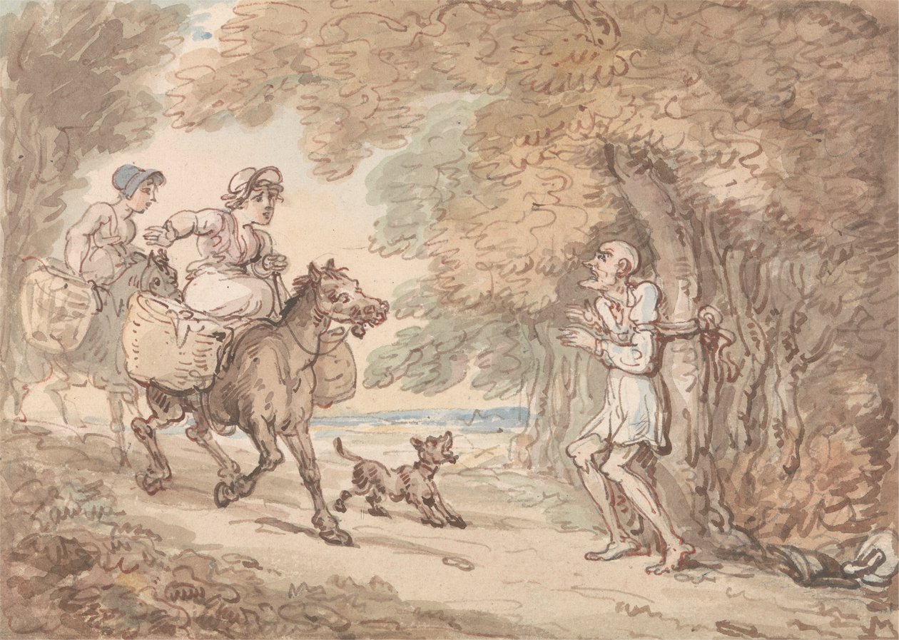 Dr. Sintaxe Ligada a uma Árvore por Auto-Estradas de Thomas Rowlandson
