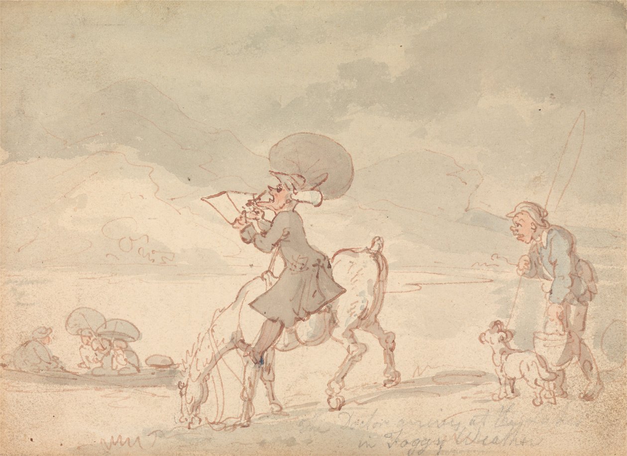 O Dr. Syntax a esboçar o lago de Thomas Rowlandson
