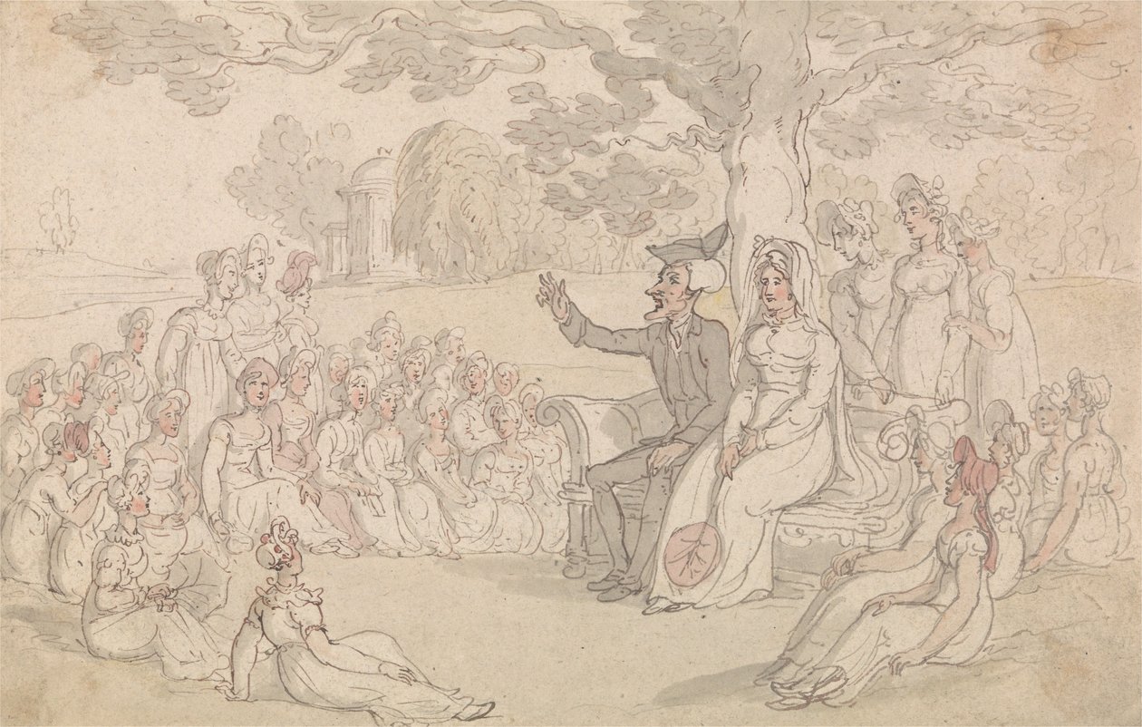 O Dr. Syntax visita um colégio interno para jovens senhoras de Thomas Rowlandson
