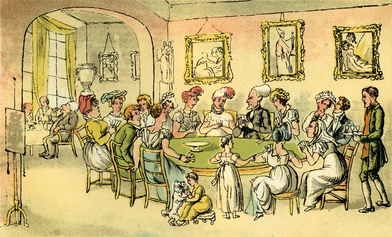 "Dr. Sintaxe em uma festa de cartões de Thomas Rowlandson