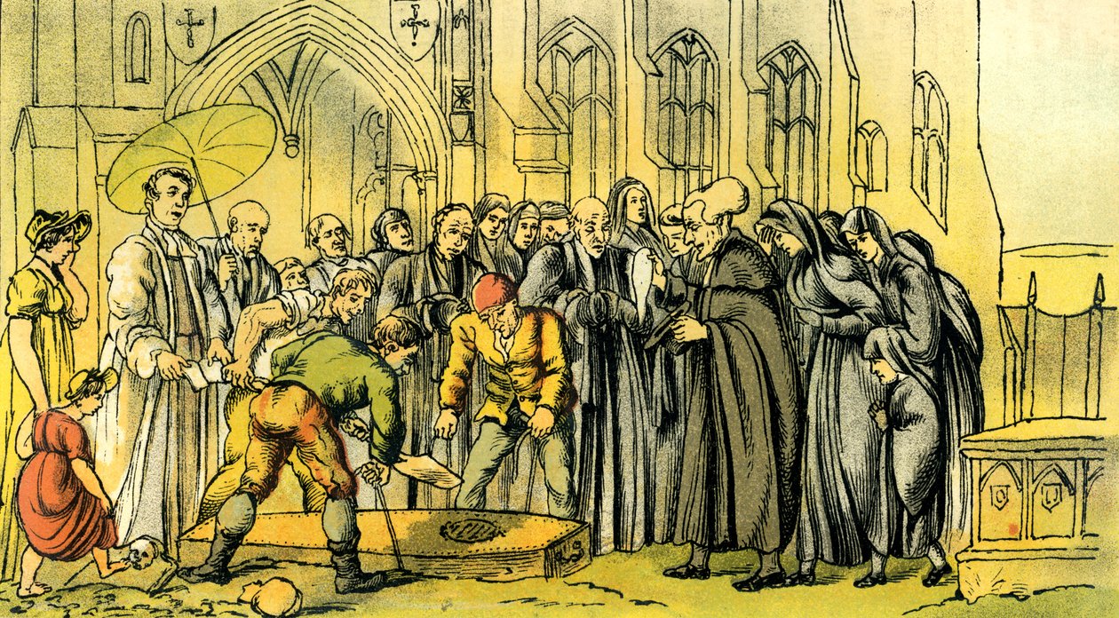 "Dr. Sintaxe no funeral da sua esposa de Thomas Rowlandson