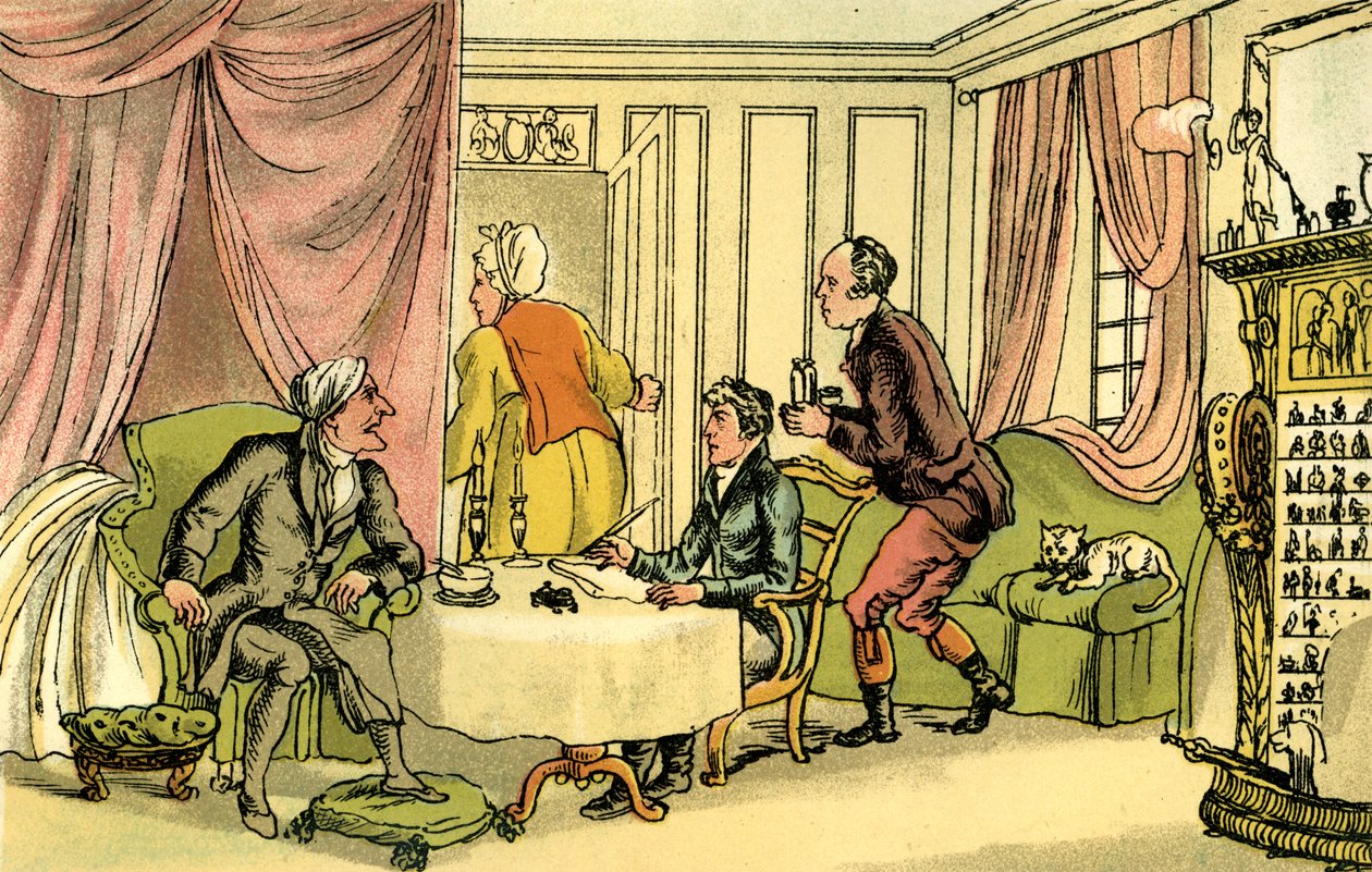 &39;Dr. Sintaxe fazendo seu testamento&39; de Thomas Rowlandson