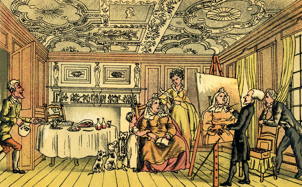 "Dr. Syntax pintando um retrato de Thomas Rowlandson