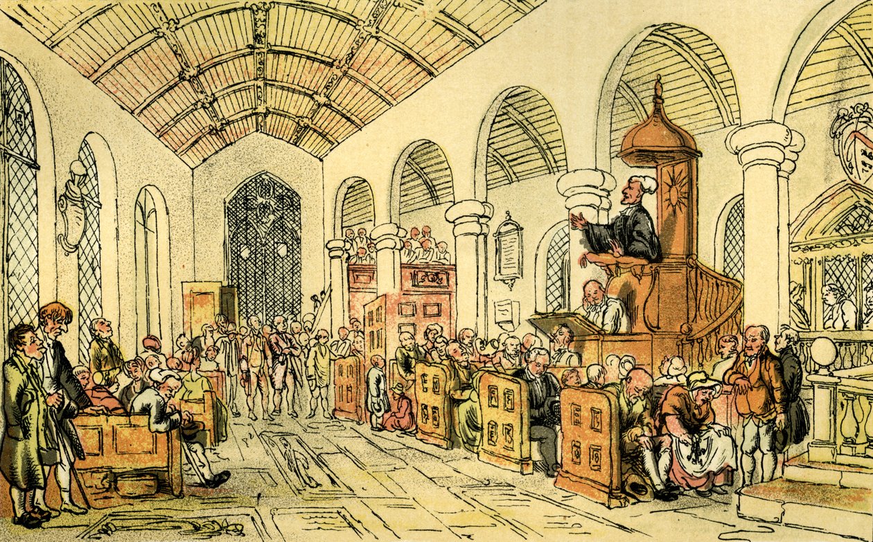 &39;Pregação do Dr. Sintaxe&39; de Thomas Rowlandson