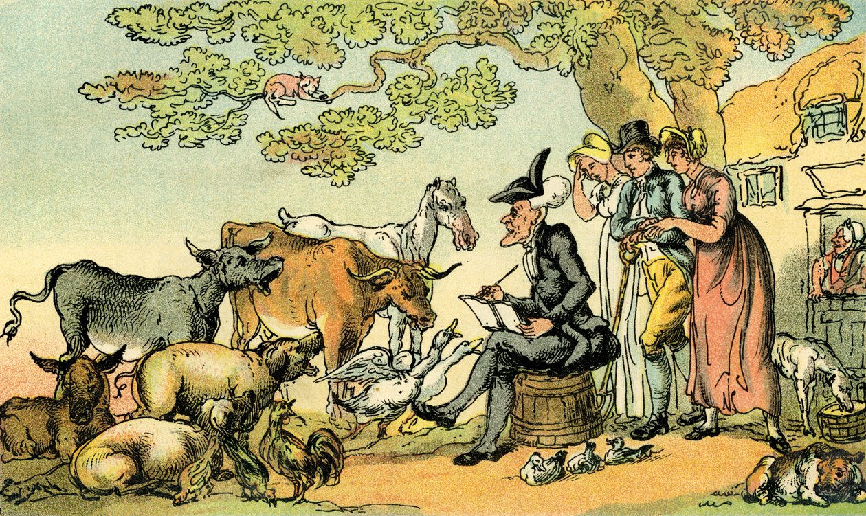 Dr. Sintaxe do esboço depois da natureza. de Thomas Rowlandson