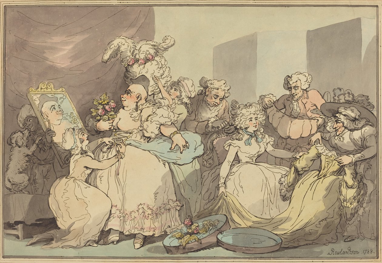 Vestindo para um aniversário de Thomas Rowlandson