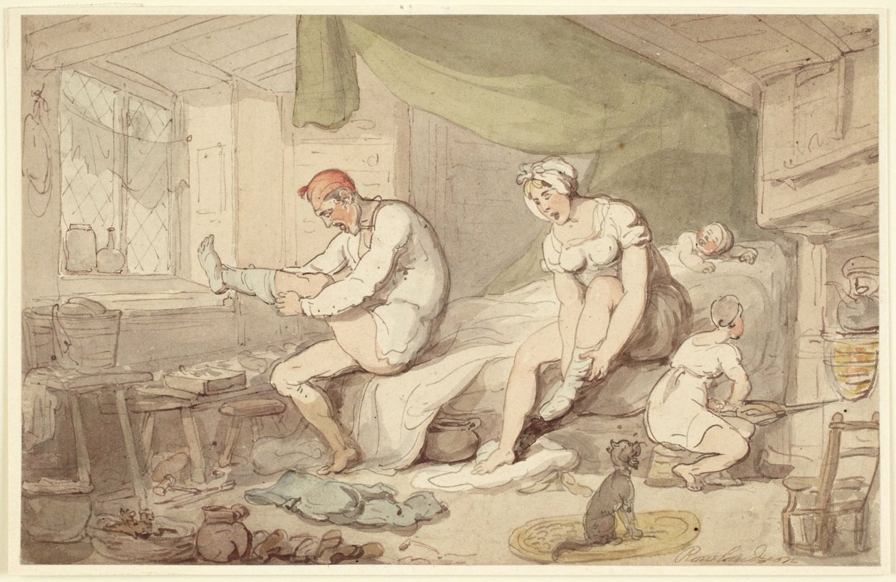 Cena do vestiário de Thomas Rowlandson