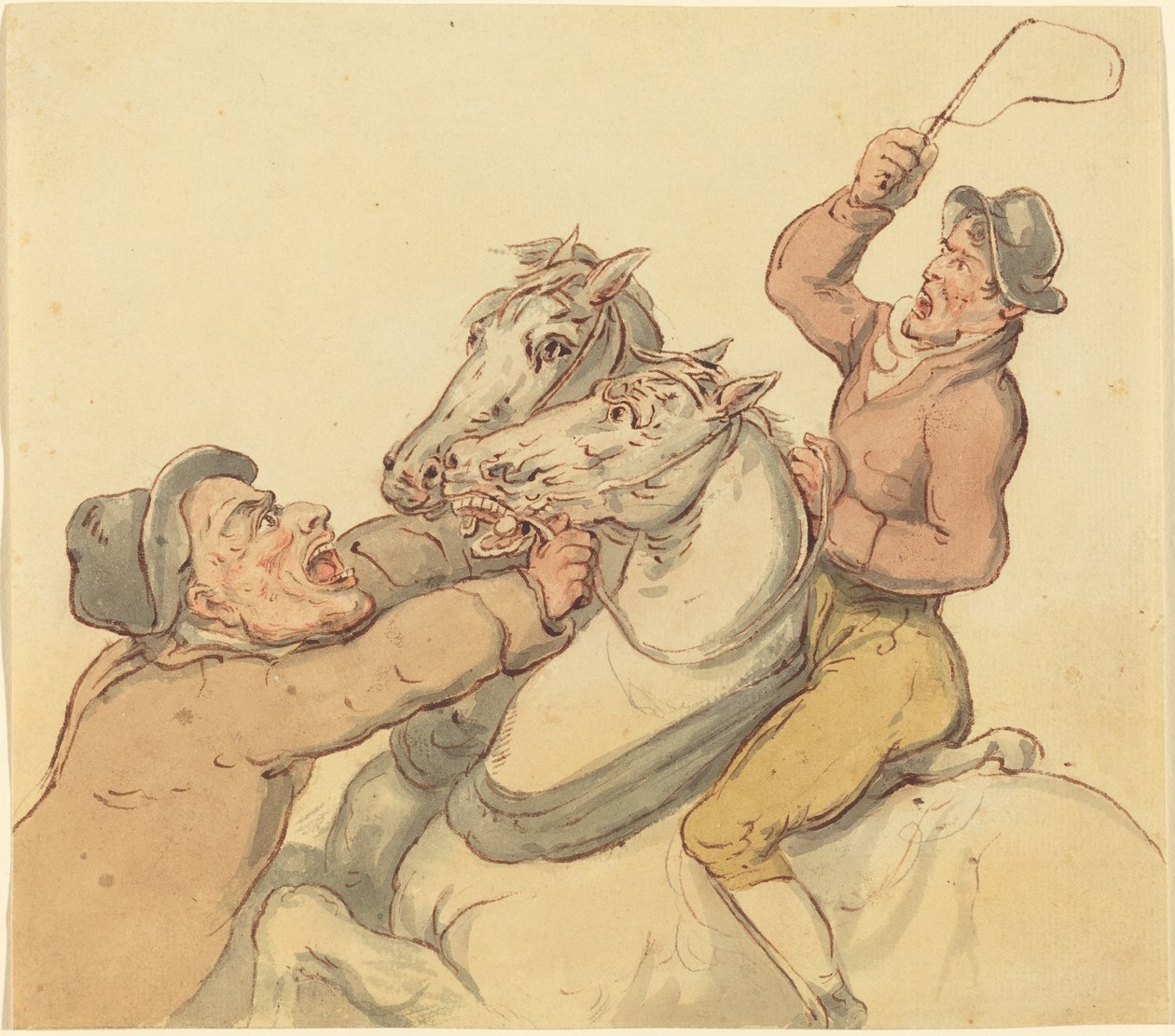 Tropeiros com um par de cavalos de criação de Thomas Rowlandson
