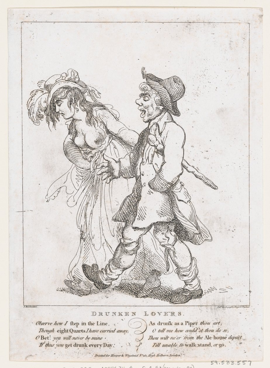 Amantes bêbados, 15 de março de 1798., 15 de março de 1798. de Thomas Rowlandson