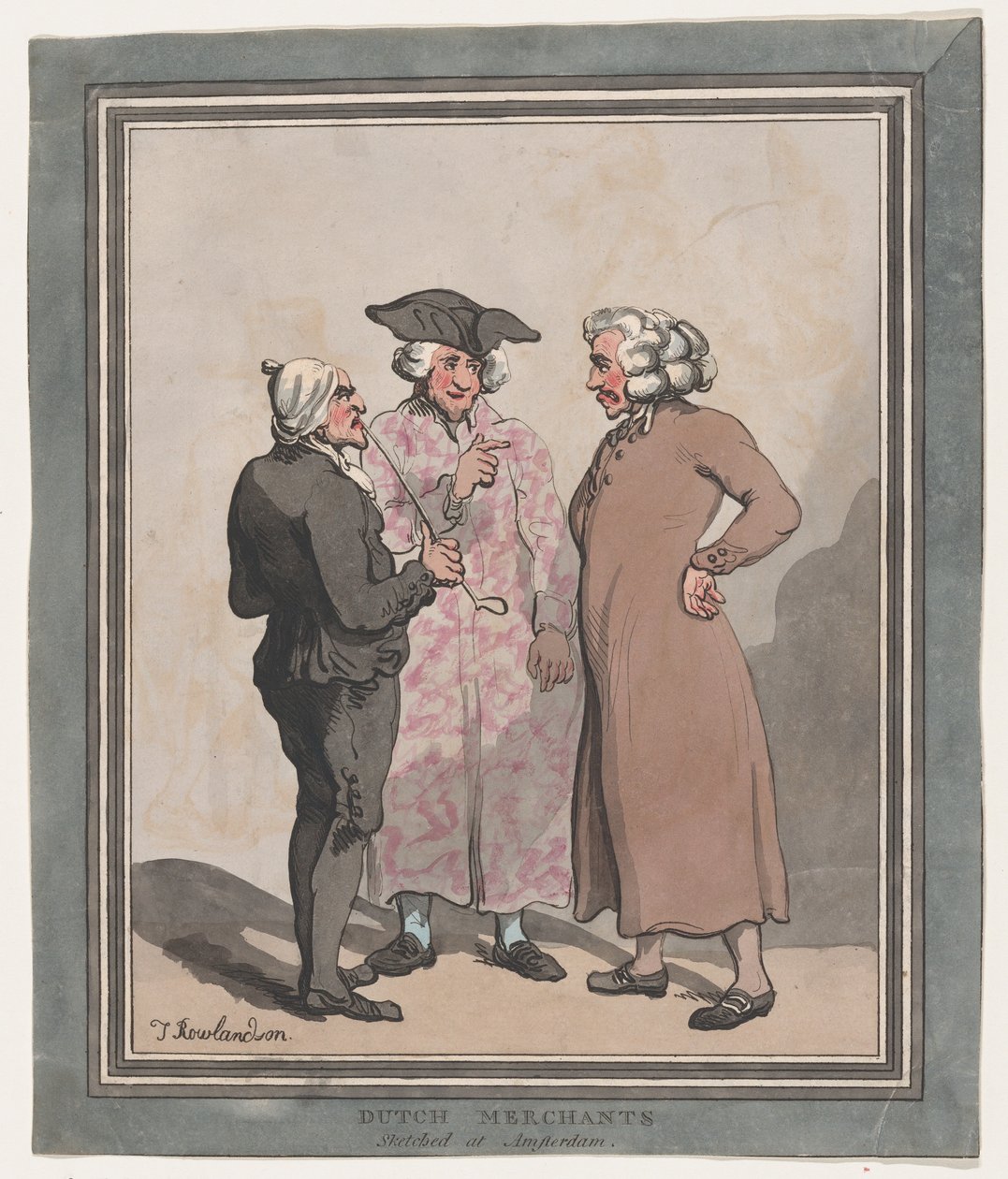 Mercadores holandeses esboçados em Amsterdã, 1796-97., 1796-97. de Thomas Rowlandson