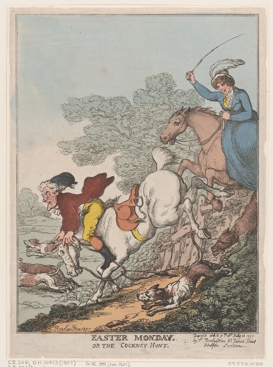 Segunda-feira de Páscoa, ou The Cockney Hunt, 14 de julho de 1807., 14 de julho de 1807. de Thomas Rowlandson